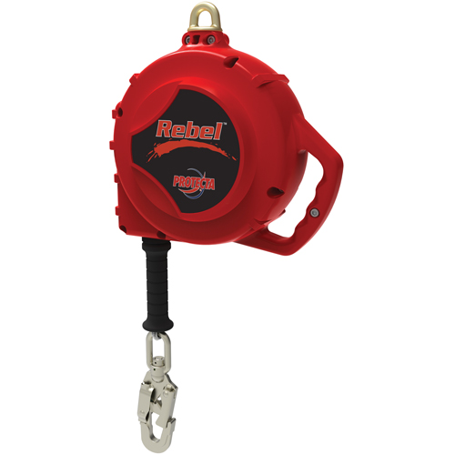 Rebel Self Retracting Lifeline, 33', Galvanized Steel, Swivel Oxymax Inc