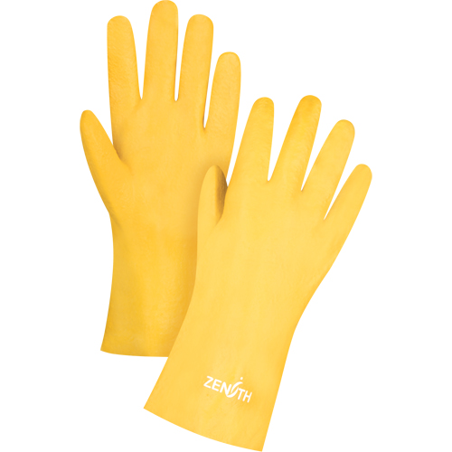Gants &agrave; fini rugueux et r&eacute;sistants aux produits chimiques, Taille 9, 12" lo, PVC, Doublure en Interlock, 47-mil Oxymax Inc