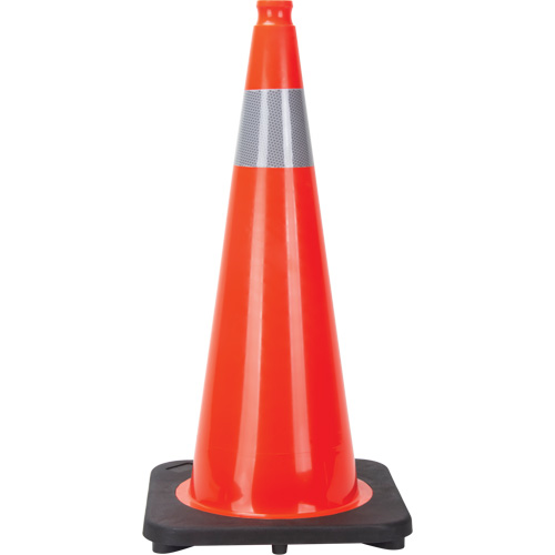 Traffic Cone, 28", Orange, 4" Reflective Collar(s) Oxymax Inc