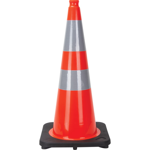 Traffic Cone, 28", Orange, 4" & 6" Reflective Collar(s) Oxymax Inc