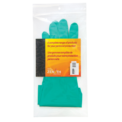 Diamond-Grip Chemical-Resistant Gloves, Size 9, 13" L, Nitrile, Flock-Lined Inner Lining, 13-mil Oxymax Inc
