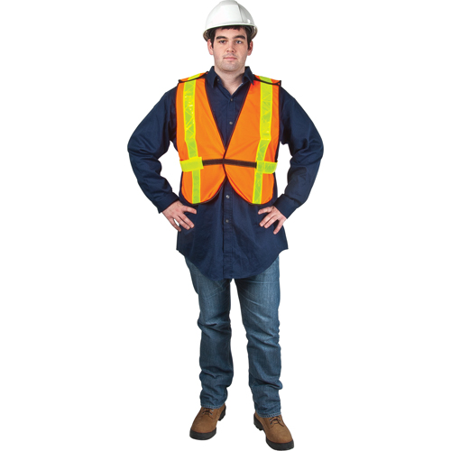 Veste de s&eacute;curit&eacute; d'usage standard, Orange haute visibilit&eacute;, T-Grand, Polyester Oxymax Inc