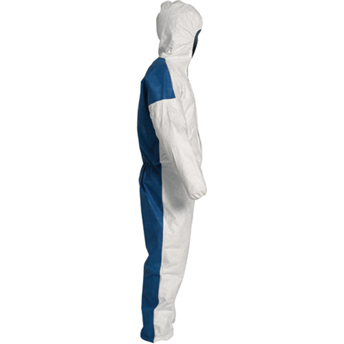 Hooded Coveralls, 4X-Large, Blue/White, Tyvek&reg; 400 D Oxymax Inc