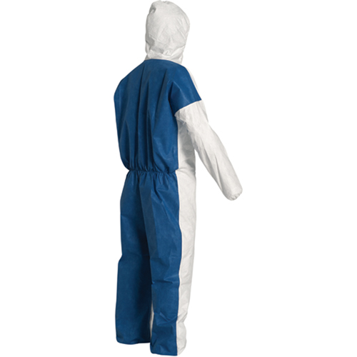 Hooded Coveralls, 4X-Large, Blue/White, Tyvek&reg; 400 D Oxymax Inc
