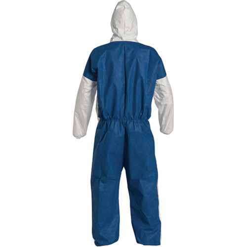 Hooded Coveralls, 4X-Large, Blue/White, Tyvek&reg; 400 D Oxymax Inc