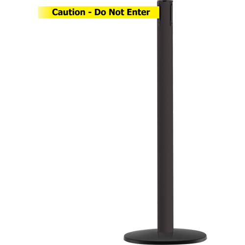 Montant pour syst&egrave;me Advance TensaBarrier, Acier, 36" h, Ruban Noir/Jaune, Longueur du ruban 7,5' Oxymax Inc