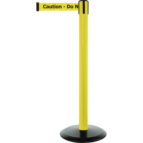 Montant pour syst&egrave;me Advance TensaBarrier, Acier, 36" h, Ruban Noir/Jaune, Longueur du ruban 7,5' Oxymax Inc