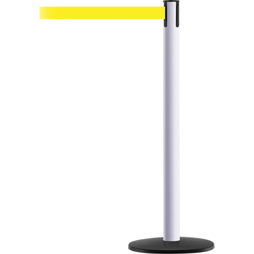 Montant pour syst&egrave;me Advance TensaBarrier, Acier, 36" h, Ruban Jaune, Longueur du ruban 7,5' Oxymax Inc