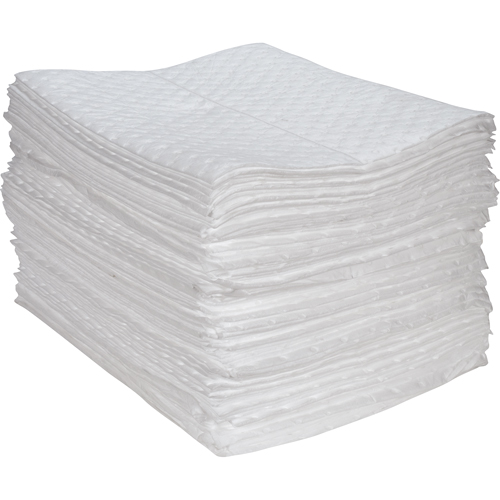 Premium Fine Fiber Sorbent Pads, Oil Only, 15" x 17", 30 gal. Absorbancy Oxymax Inc