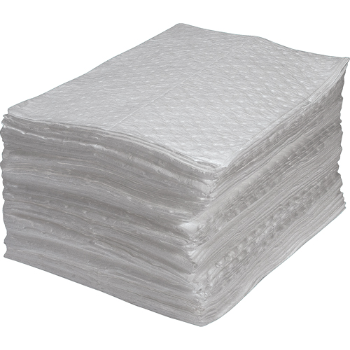 Premium Fine Fiber Sorbent Pads, Oil Only, 15" x 17", 25 gal. Absorbancy Oxymax Inc