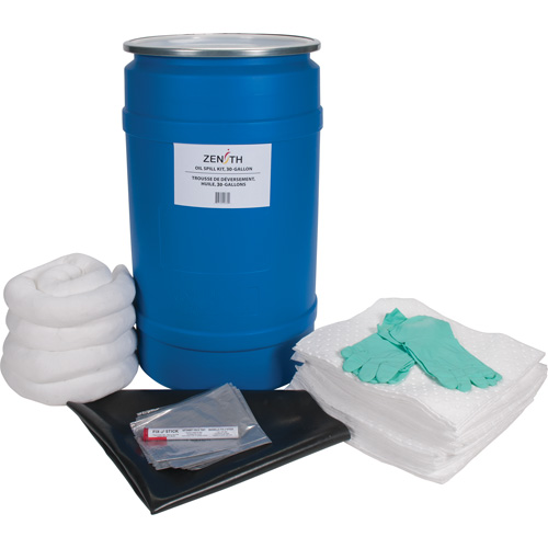 Shop Spill Kit, Oil Only, Drum, 30 US gal. Absorbancy Oxymax Inc