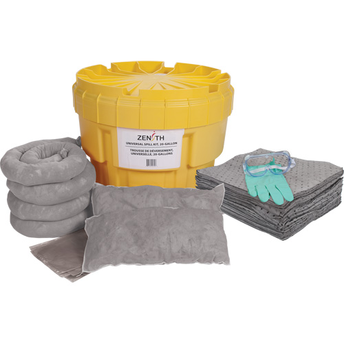 Premium Large-Capacity Spill Kit, Universal, Overpack/Salvage Drum, 20 US gal. Absorbancy Oxymax Inc