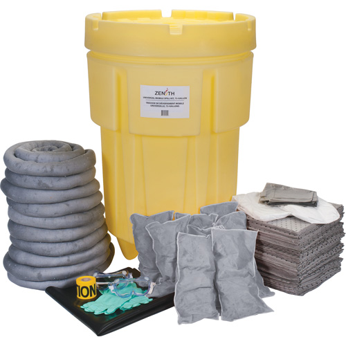 Trousse de lutte contre les d&eacute;versements de premi&egrave;re qualit&eacute; pour atelier, Universel, Baril, Absorbance de 95 gal. US Oxymax Inc