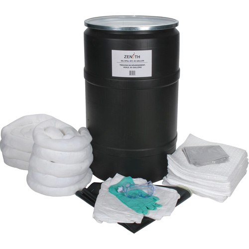 Trousse de lutte contre les d&eacute;versements, Huile seulement, Baril, Absorbance de 55 gal. US Oxymax Inc