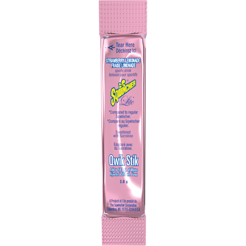 Sqwincher&reg; Boisson de r&eacute;hydratation ZERO Qwik Stik, Emballage-portion, Limonade aux fraises Oxymax Inc