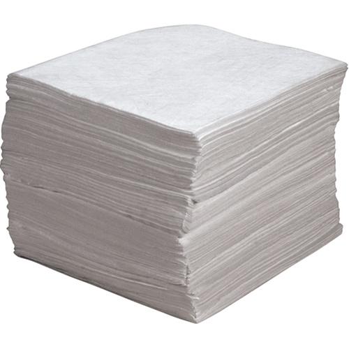 Feuilles absorbantes souffl&eacute;es de premi&egrave;re qualit&eacute;, Huile seulement, 15" x 17", 30 gal. d'absorption Oxymax Inc
