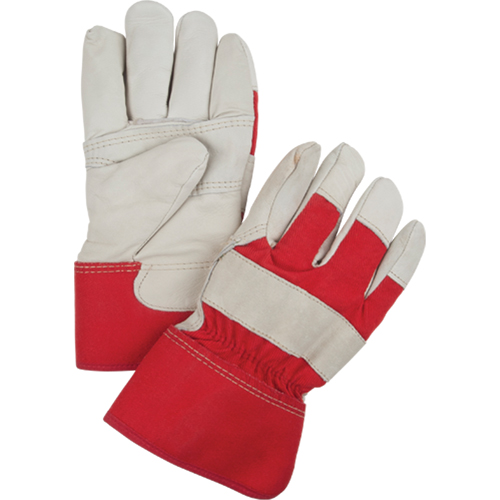 Red & White Winter-Lined Fitters Gloves, Large, Grain Cowhide Palm, Boa Inner Lining Oxymax Inc