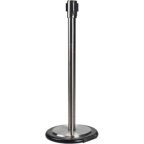 Poteau r&eacute;cepteur pour barri&egrave;res sur pieds pour le contr&ocirc;le des foules avec roues, Hauteur de 35", Acier inoxydable Oxymax Inc