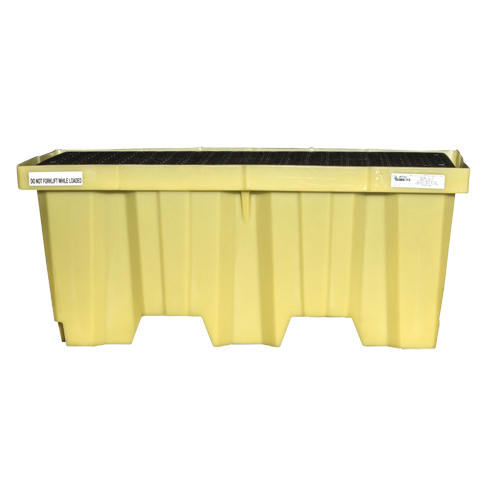 Nestable 2-Drum Poly-Spillpallet Without Drain, 66 US gal. Spill Capacity, 51" x 26" x 21" Oxymax Inc