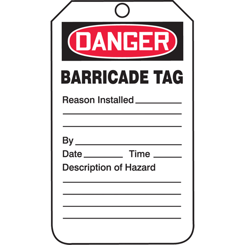 Safety Tags, Plastic, 3-3/8" W x 5-3/4" H, English Oxymax Inc