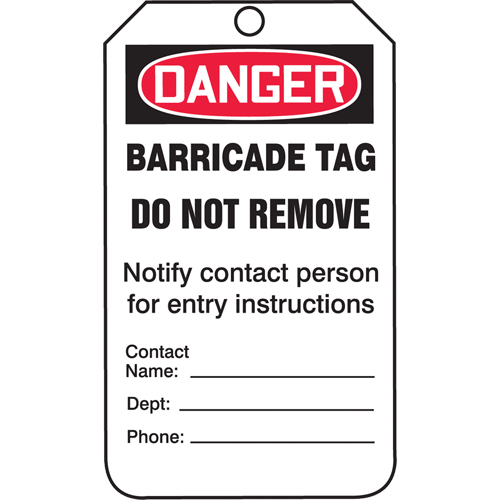 Safety Tags, Plastic, 3-3/8" W x 5-3/4" H, English Oxymax Inc