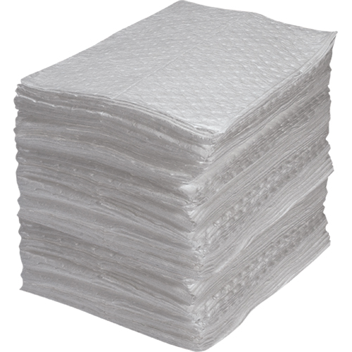 Industrial-Grade Fine Fibre Sorbent Pads, Oil Only, 15" x 17", 40 gal. Absorbancy Oxymax Inc