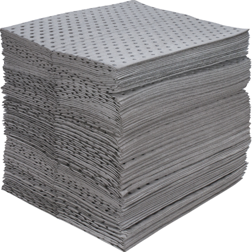 Industrial-Grade Fine Fibre Sorbent Pads, Universal, 15" x 17", 40 gal. Absorbancy Oxymax Inc