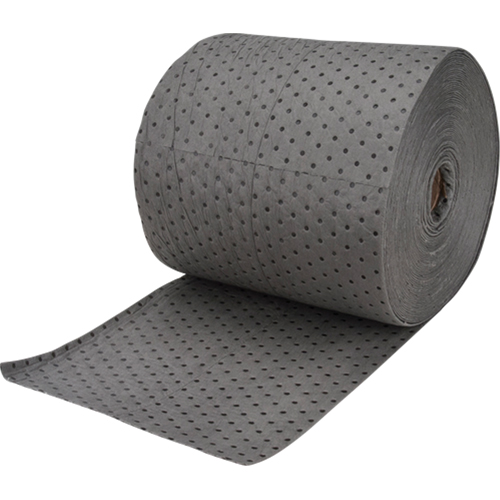 Rouleaux absorbants en fibres fines de calibre industriel, Poids moyen, 150' lo x 15" la, Absorption 25 gal. Oxymax Inc
