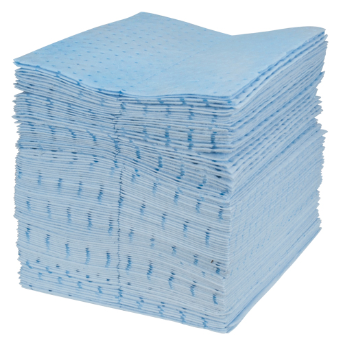 Premium Blue Bonded Sorbent Pads, Oil Only, 15" x 17", 30 gal. Absorbancy Oxymax Inc