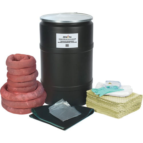 Trousse de lutte contre les d&eacute;versements, Mati&egrave;res dangereuses, Baril, Absorbance de 55 gal. US Oxymax Inc