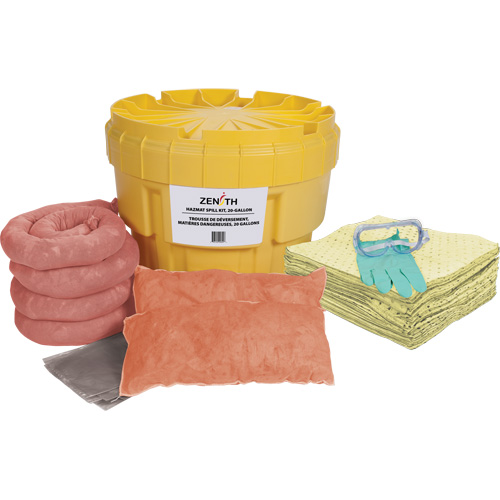 Spill Kit, Hazmat, Overpack/Salvage Drum, 20 US gal. Absorbancy Oxymax Inc
