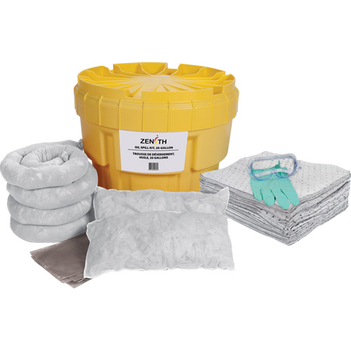 Premium Spill Kit, Oil Only, Overpack/Salvage Drum, 20 US gal. Absorbancy Oxymax Inc