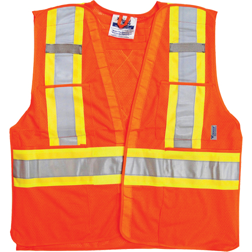 Vestes de s&eacute;curit&eacute; pour la circulation, Orange haute visibilit&eacute;, 2T-Grand/3T-Grand, Polyester Oxymax Inc