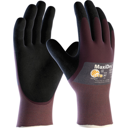 MaxiDry&reg; Gloves, Medium, Foam Nitrile Coating, 18 Gauge, Nylon Shell Oxymax Inc