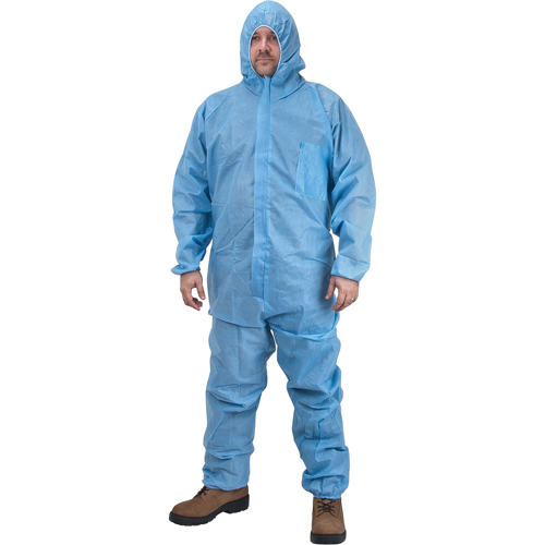 Combinaisons &agrave; capuchon de premi&egrave;re qualit&eacute;, 3T-Grand, Bleu, Polypropyl&egrave;ne Oxymax Inc