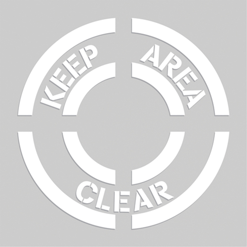 Pochoirs de marquage du sol - Keep Area Clear, Pictogramme, 20" x 20" Oxymax Inc