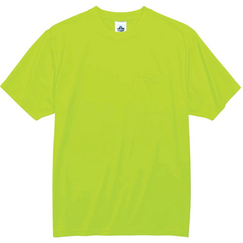GloWear 8089 Non-Certified T-Shirt, Polyester, Small, High Visibility Lime-Yellow Oxymax Inc