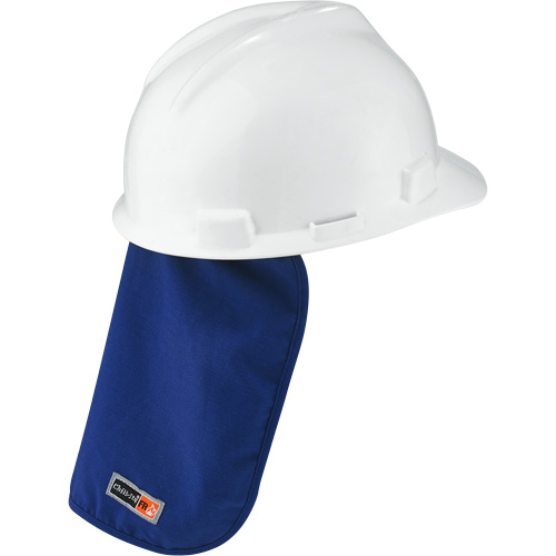 Tampon et voile pour le cou refroidissants et ignifug&eacute;s pour casque de s&eacute;curit&eacute; Chill-Its 6717FR, Bleu Oxymax Inc