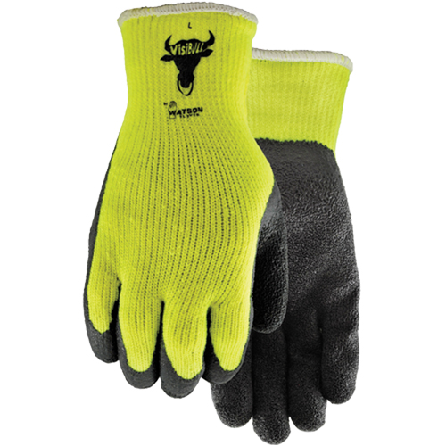 330 Visibull Gloves, 7/Small, Rubber Latex Coating, Polyester Shell Oxymax Inc