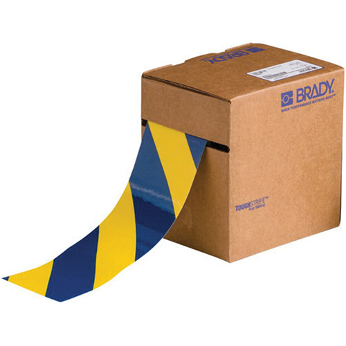 ToughStripe&reg; Floor Marking Tape, 3" x 100', Polyester, Blue and Yellow Oxymax Inc