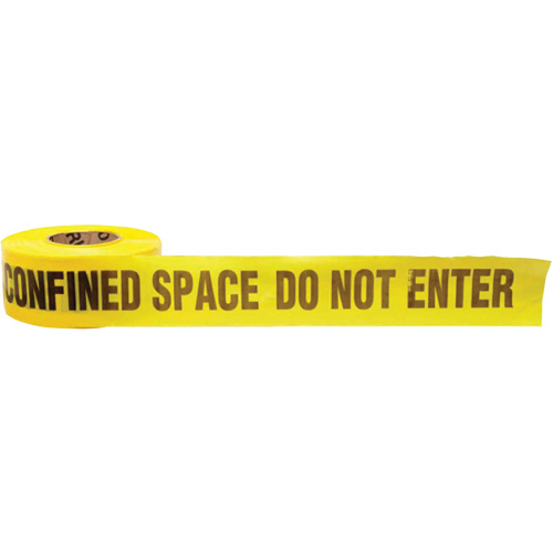 Barricade Tape, English, 3" W x 1000' L, 3 mils, Black on Yellow Oxymax Inc