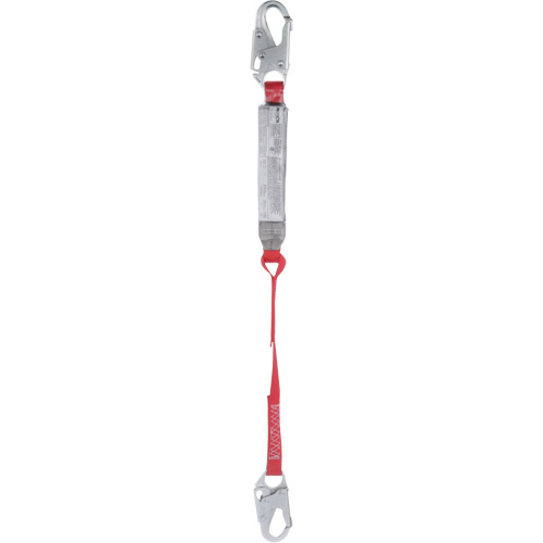 Pro Shock Absorbing Lanyard, 3', Locking Snap Hook Center, Locking Snap Hook Leg Ends, Polyester Oxymax Inc