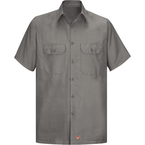 Chemise &agrave; manches courtes en tissu ind&eacute;chirable, Hommes, 3T-Grand, Gris Oxymax Inc