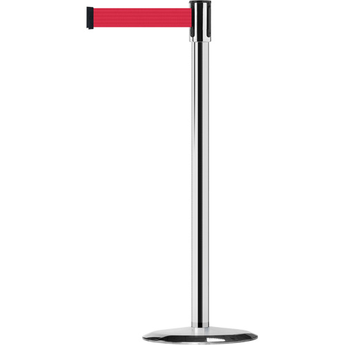Montant pour barri&egrave;re Slimline TensaBarrier, Acier, 38" h, Ruban Rouge, Longueur du ruban 7,5' Oxymax Inc