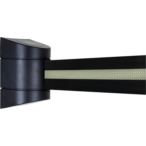 Unit&eacute;s murales Tensabarrier, Plastique, Fixation par vis, 15', Ruban Noir Oxymax Inc
