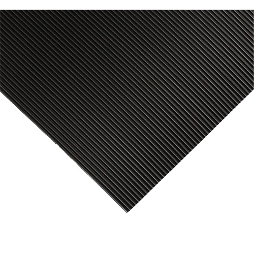 Corrugated Switchboard Matting No.702, 2' W x 3' L, 1/4" Thickness, Black, PVC Oxymax Inc