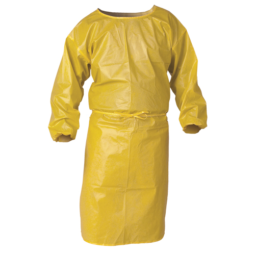 Blouse de protection contre la vaporisation de produits chimiques A70 KLEENGUARD, Polypropyl&egrave;ne, Jaune, 34" la x 44" lo Oxymax Inc