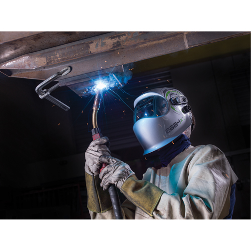 e684 Welding Helmets, 3.94" L x 1.97" W View Area, 4/5 - 13 Shade Range, Silver Oxymax Inc