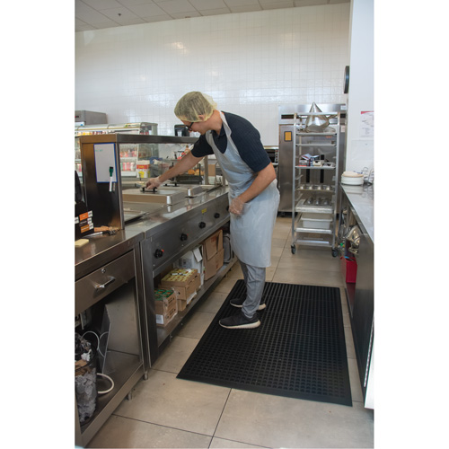 Anti-Fatigue Matting, Slotted, 3' x 5' x 7/8", Black, Natural Rubber Oxymax Inc