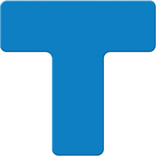 Armor Stripe Lean/5S Markers, T, 6" L x 6" W, Blue, Plastic Oxymax Inc